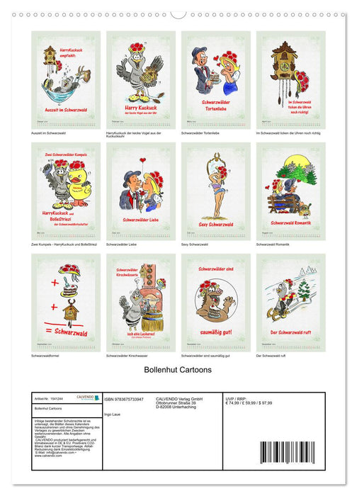 Bollenhut Cartoons (CALVENDO Premium Wandkalender 2024)