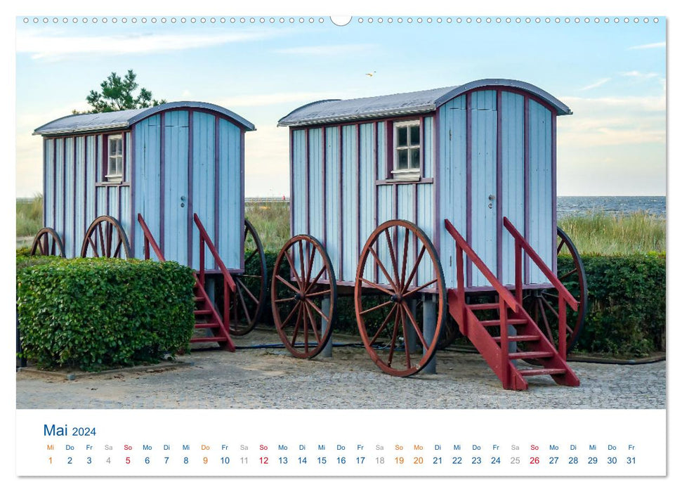 L'île ensoleillée d'Usedom (Calendrier mural CALVENDO Premium 2024) 