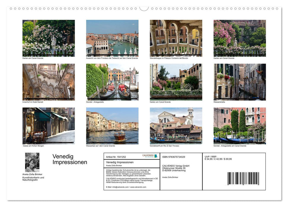 Venedig Impressionen (CALVENDO Wandkalender 2024)
