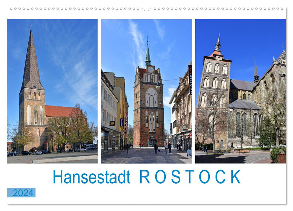 Hansestadt ROSTOCK, das Tor zur Ostsee (CALVENDO Wandkalender 2024)