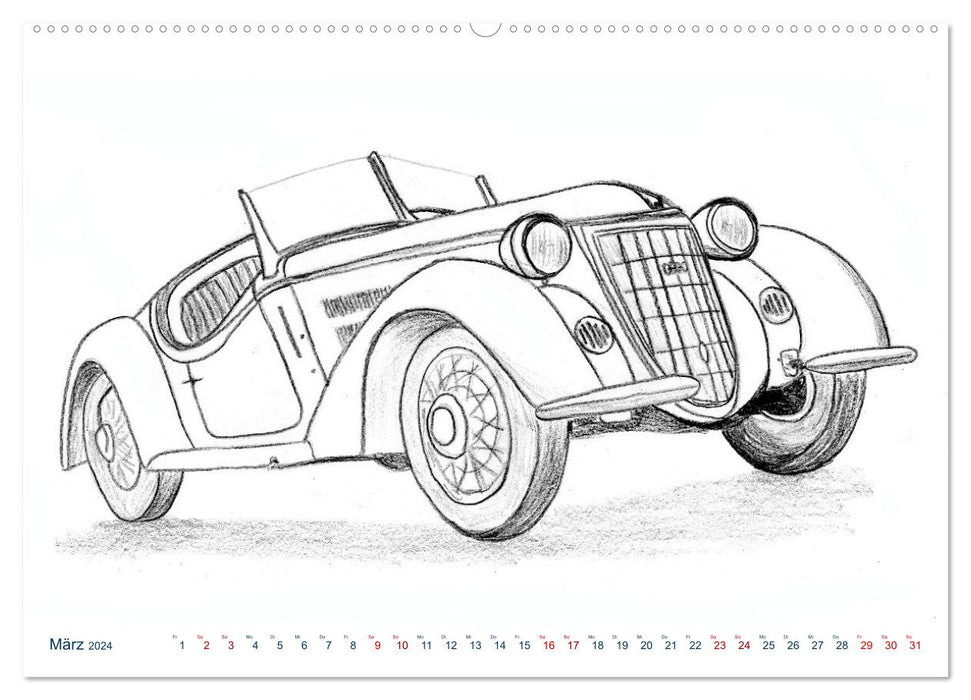 Vintage Sports Cars (CALVENDO Premium Wandkalender 2024)