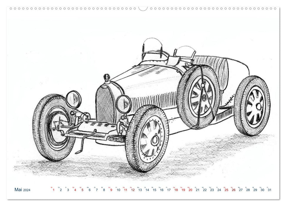 Voitures de sport vintage (Calvendo Premium Wall Calendar 2024) 