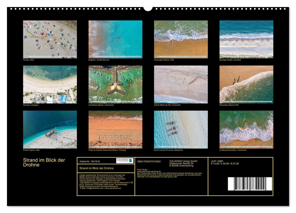 Strand im Blick der Drohne (CALVENDO Premium Wandkalender 2024)