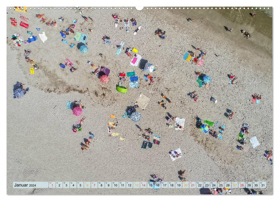 Plage avec vue sur le drone (Calendrier mural CALVENDO Premium 2024) 