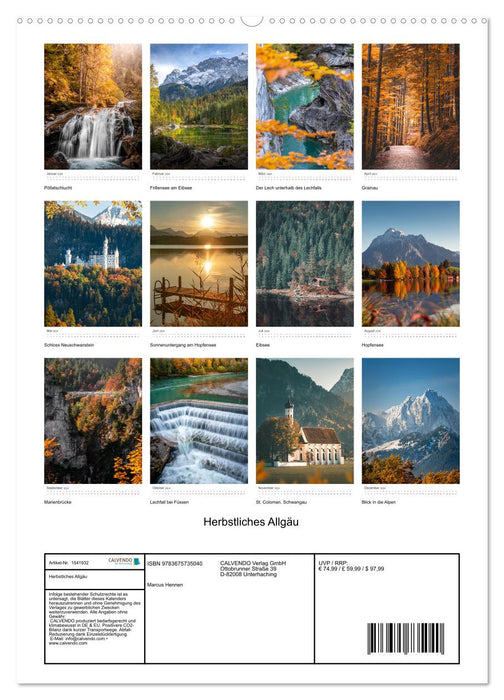 Herbstliches Allgäu (CALVENDO Premium Wandkalender 2024)