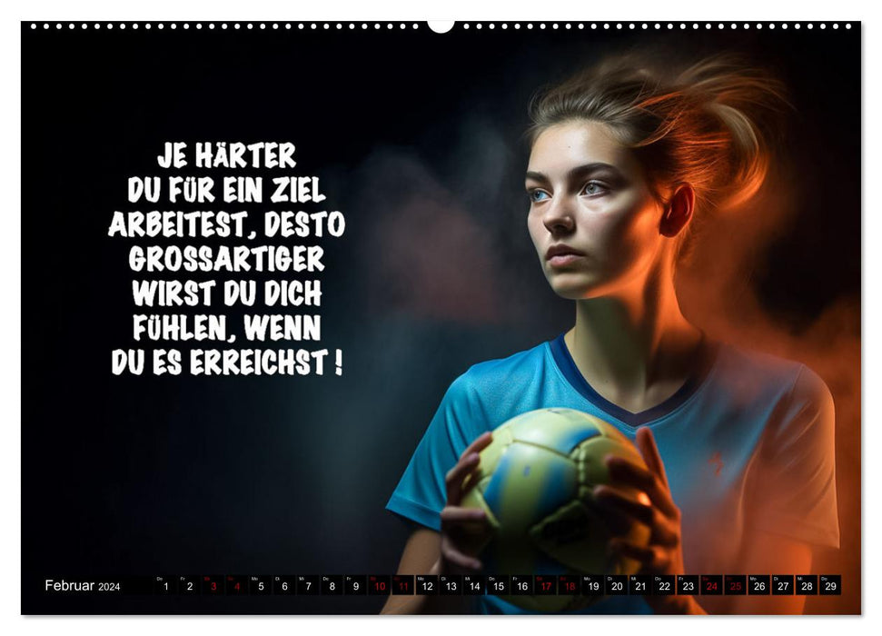 Motivation und Handball (CALVENDO Premium Wandkalender 2024)