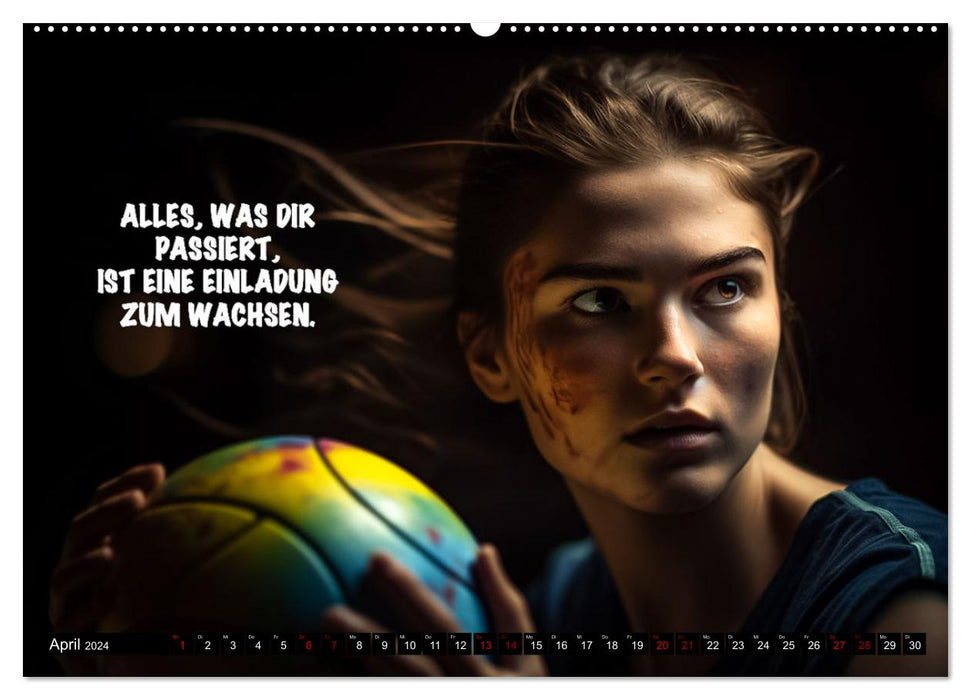 Motivation und Handball (CALVENDO Premium Wandkalender 2024)