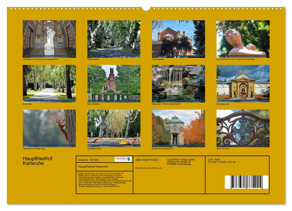 Hauptfriedhof Karlsruhe (CALVENDO Premium Wandkalender 2024)