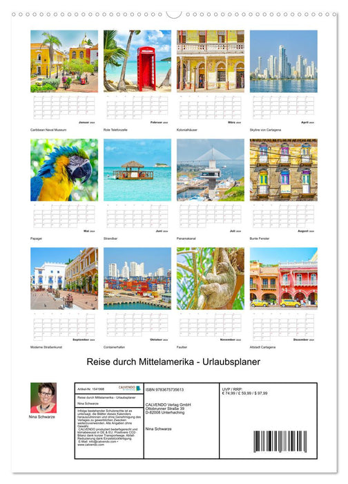 Reise durch Mittelamerika - Urlaubsplaner (CALVENDO Premium Wandkalender 2024)