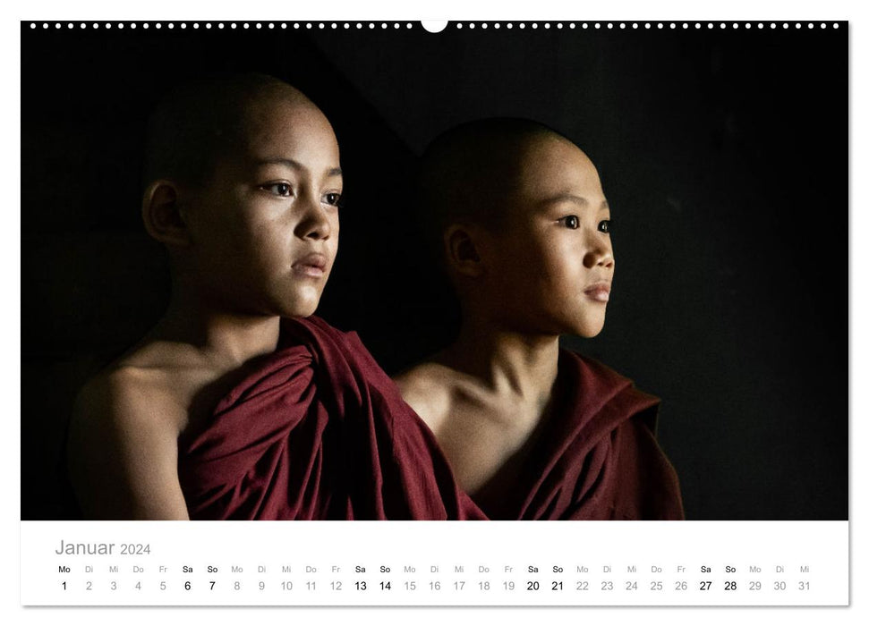 Visages avec des histoires – Myanmar (Calvendo Premium Calendrier mural 2024) 