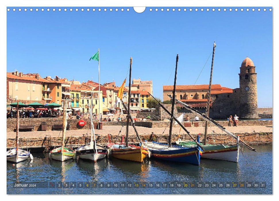 Collioure pittoresque dans le sud de la France (calendrier mural CALVENDO 2024) 