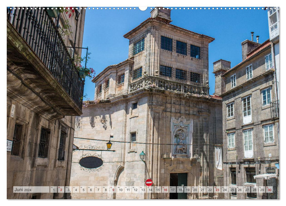 Santiago de Compostela - Die historische Stadt in der spanischen Region Galicien (CALVENDO Premium Wandkalender 2024)