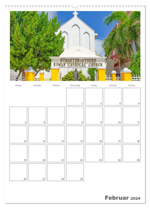 Philipsburg - ville au charme caribéen (calendrier mural CALVENDO 2024) 