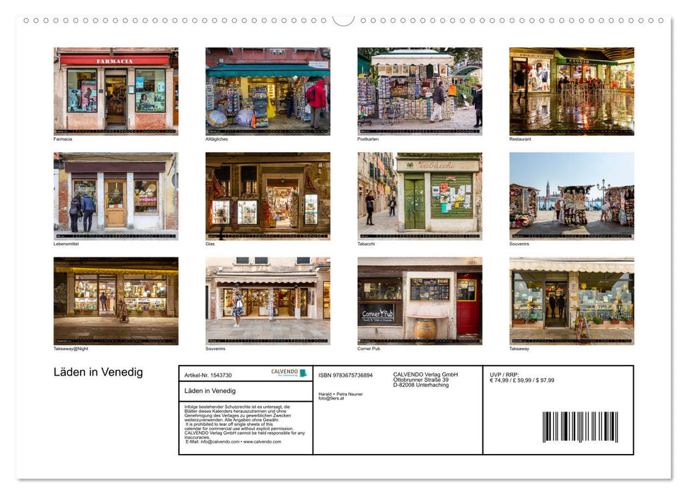 Läden in Venedig (CALVENDO Premium Wandkalender 2024)
