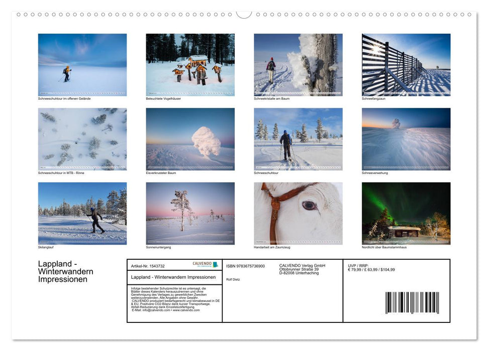 Lappland - Winterwandern Impressionen (CALVENDO Premium Wandkalender 2024)