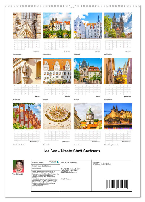 Meißen - älteste Stadt Sachsens (CALVENDO Premium Wandkalender 2024)