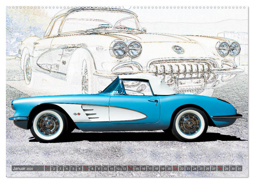 Corvette Photocomposing (CALVENDO Premium Wandkalender 2024)