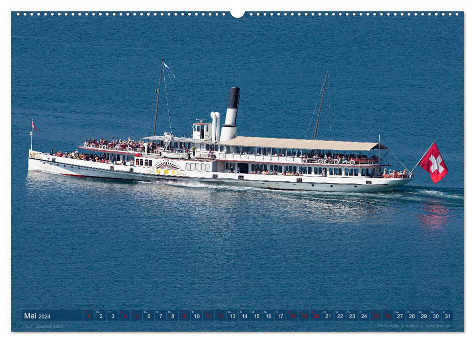 Dampfschiffe Vierwaldstättersee (CALVENDO Wandkalender 2024)