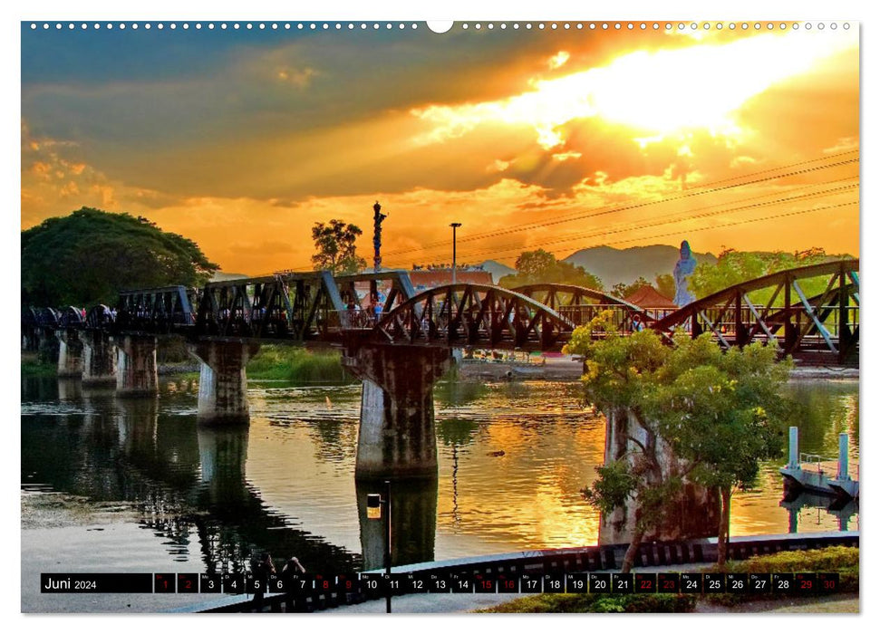 Couchers de soleil fantastiques en Thaïlande, au Laos et au Cambodge (calendrier mural CALVENDO 2024) 