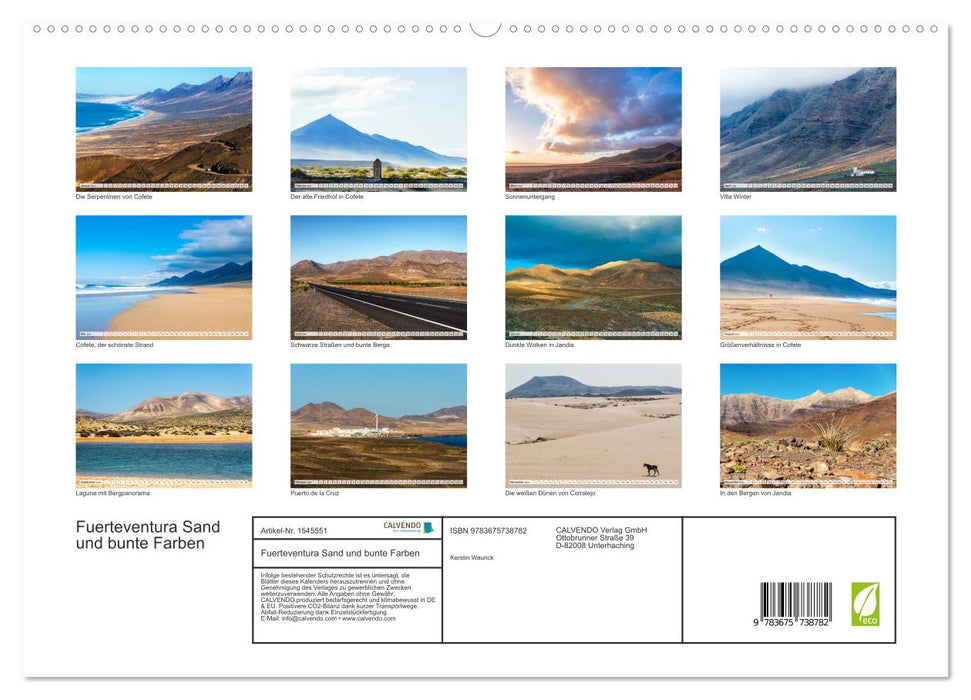 Fuerteventura Sand und bunte Farben (CALVENDO Premium Wandkalender 2024)