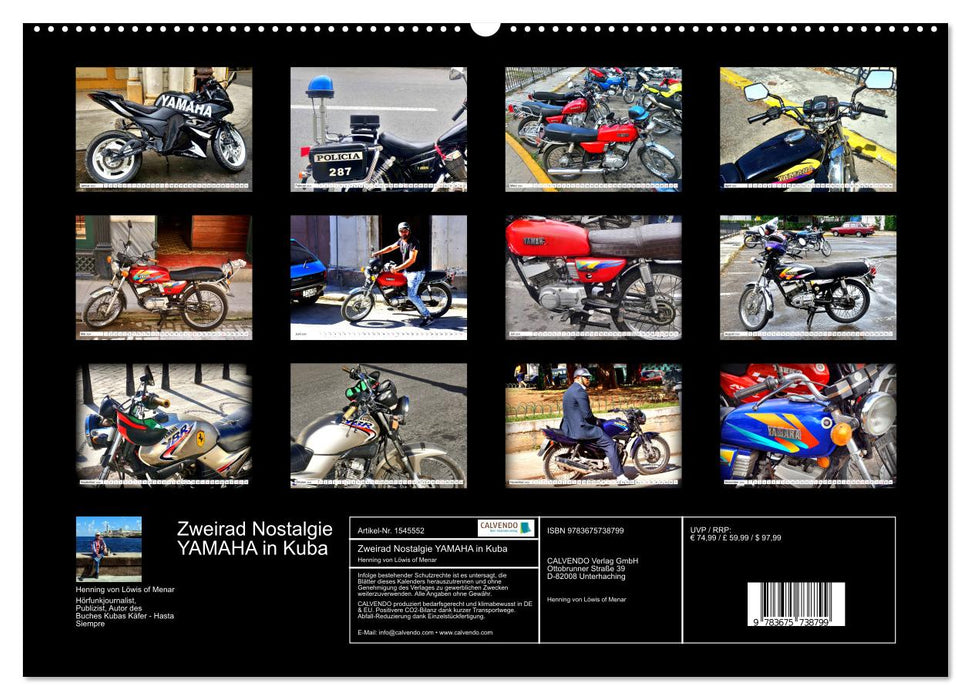 Zweirad Nostalgie - YAMAHA in Kuba (CALVENDO Premium Wandkalender 2024)