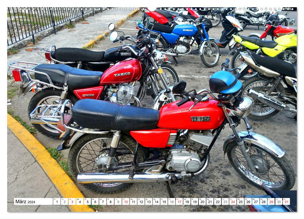 Nostalgie des deux-roues - YAMAHA à Cuba (Calendrier mural CALVENDO Premium 2024) 
