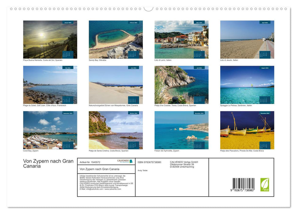 De Chypre à Gran Canaria (Calvendo Premium Wall Calendar 2024) 