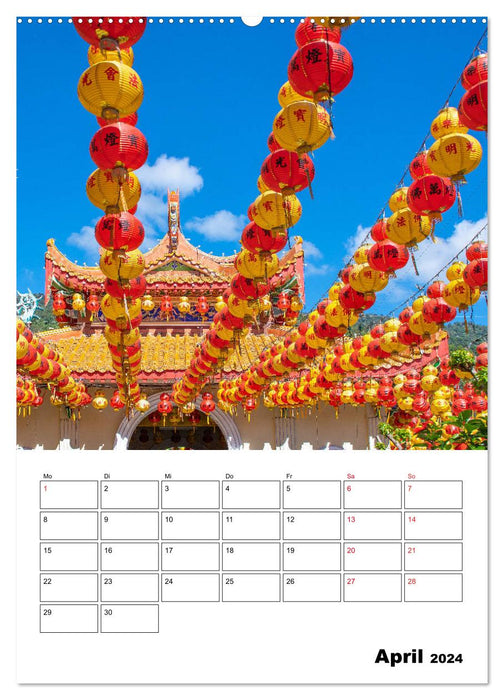 Kek-Lok Tempel geschmückt zum chinesischen Neujahrsfest (CALVENDO Premium Wandkalender 2024)