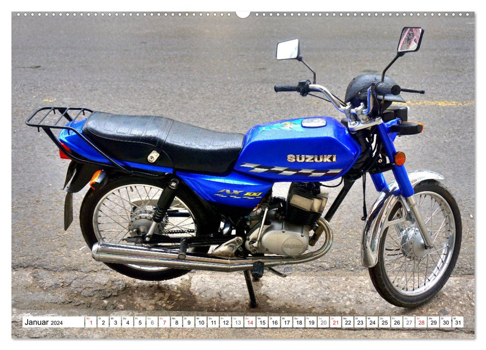 SUZUKI - Ein japanisches Motorrad in Kuba (CALVENDO Premium Wandkalender 2024)