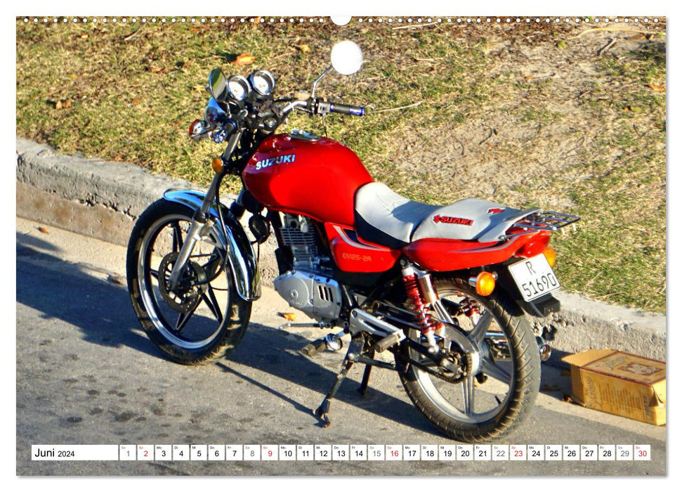 SUZUKI - Ein japanisches Motorrad in Kuba (CALVENDO Premium Wandkalender 2024)