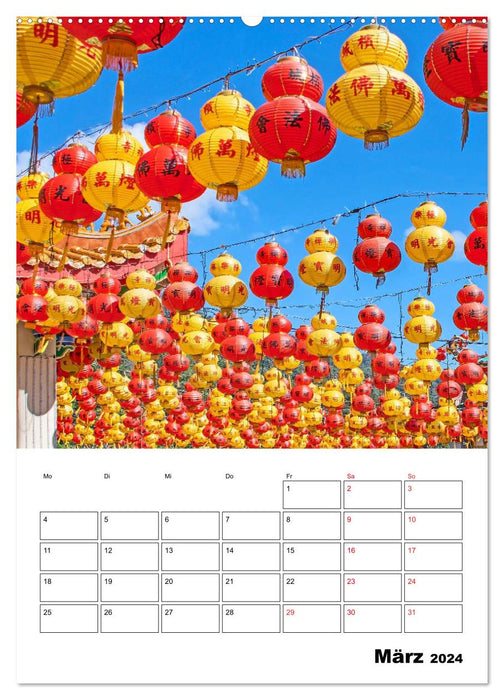 Kek-Lok Tempel geschmückt zum chinesischen Neujahrsfest (CALVENDO Wandkalender 2024)