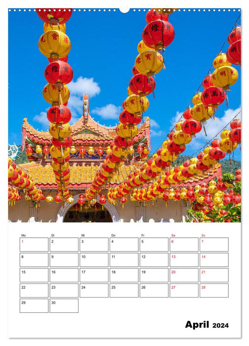 Kek-Lok Tempel geschmückt zum chinesischen Neujahrsfest (CALVENDO Wandkalender 2024)