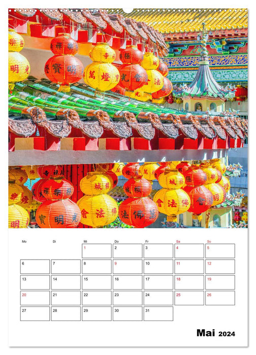 Kek-Lok Tempel geschmückt zum chinesischen Neujahrsfest (CALVENDO Wandkalender 2024)