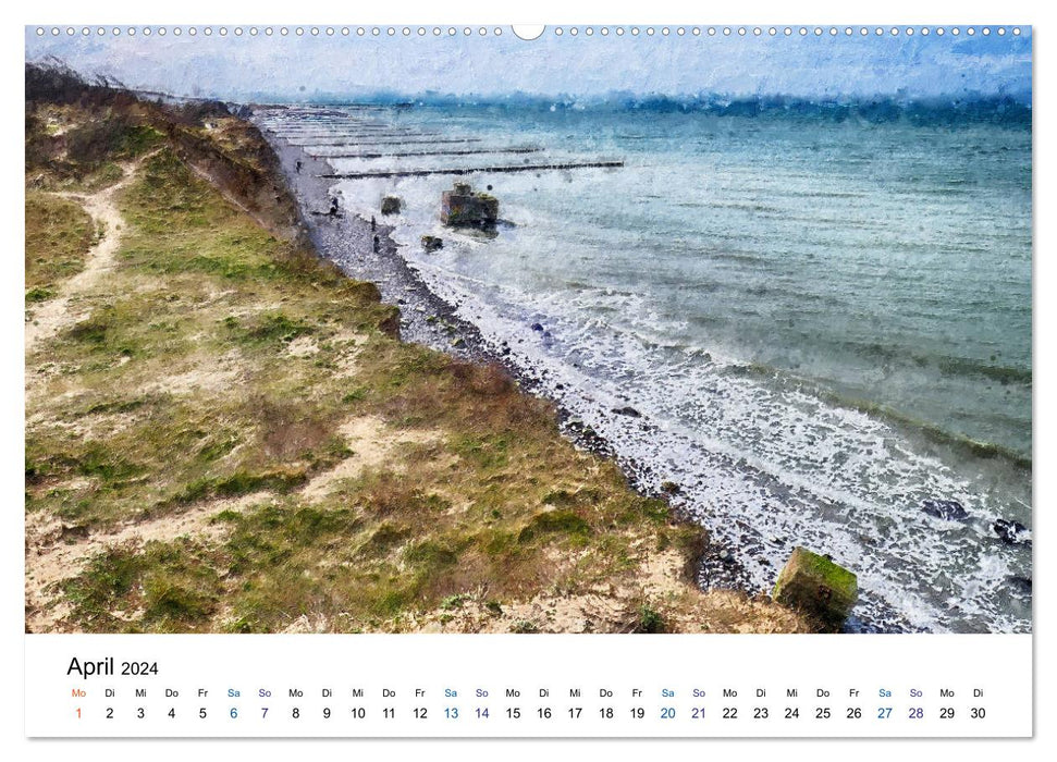Landscapes on the Darß in oil colors (CALVENDO Premium Wall Calendar 2024) 