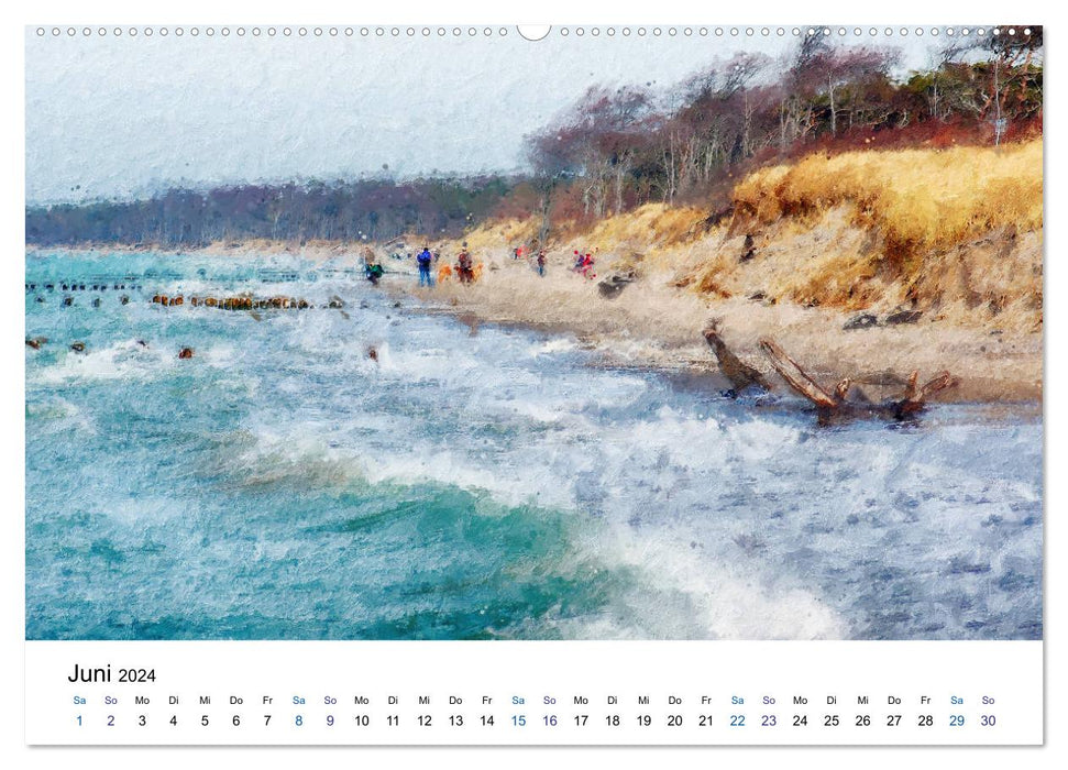 Landscapes on the Darß in oil colors (CALVENDO Premium Wall Calendar 2024) 