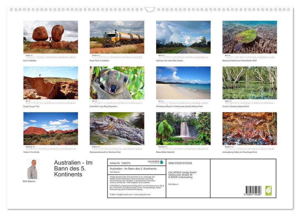 Australia - Under the spell of the 5th continent (CALVENDO wall calendar 2024) 