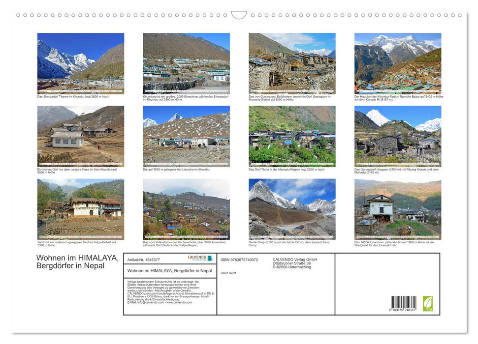 Living in the HIMALAYA, mountain villages in Nepal (CALVENDO wall calendar 2024) 
