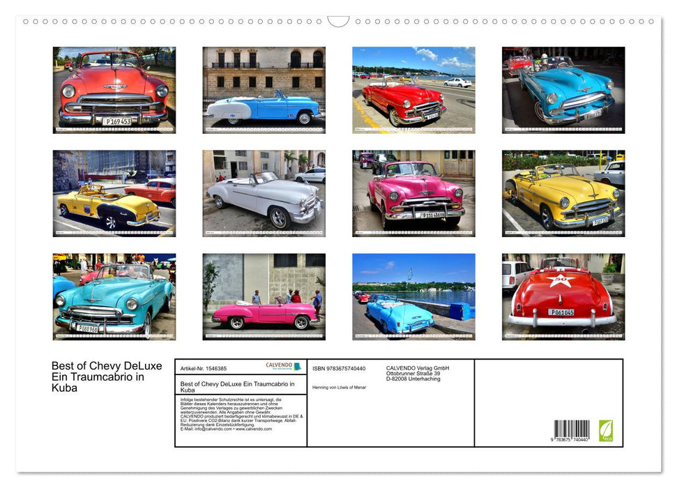 Best of Chevy DeLuxe - A dream convertible in Cuba (CALVENDO wall calendar 2024) 