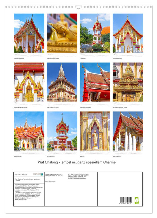 Wat Chalong - temple with a very special charm (CALVENDO wall calendar 2024) 