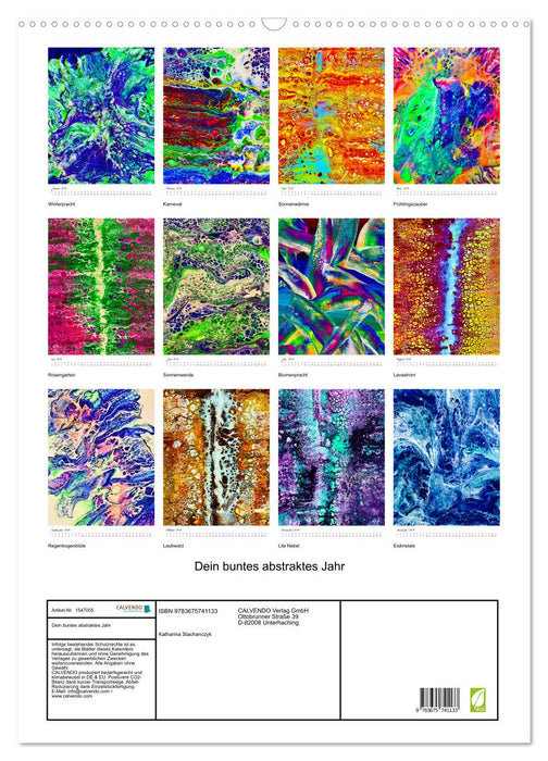 Votre année abstraite colorée (calendrier mural CALVENDO 2024) 