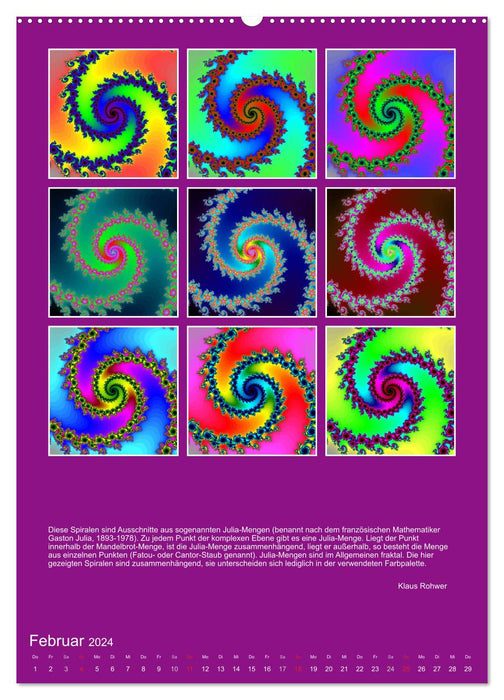 Spiral, apple man and co. - The bizarre world of fractals (CALVENDO Premium Wall Calendar 2024) 