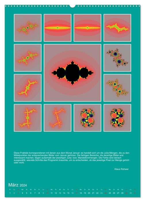 Spiral, apple man and co. - The bizarre world of fractals (CALVENDO Premium Wall Calendar 2024) 