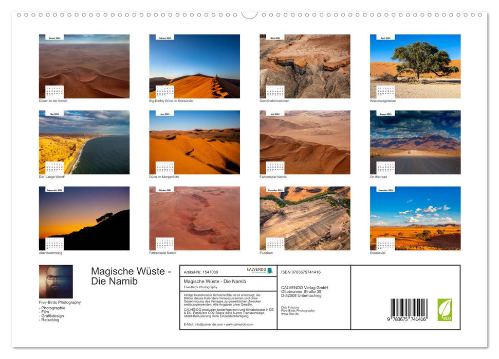 Désert Magique - Le Namib (Calvendo Premium Wall Calendar 2024) 