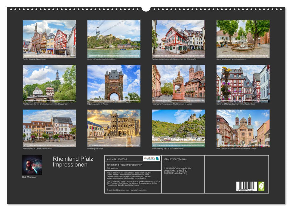 Rheinland Pfalz Impressionen (CALVENDO Wandkalender 2024)