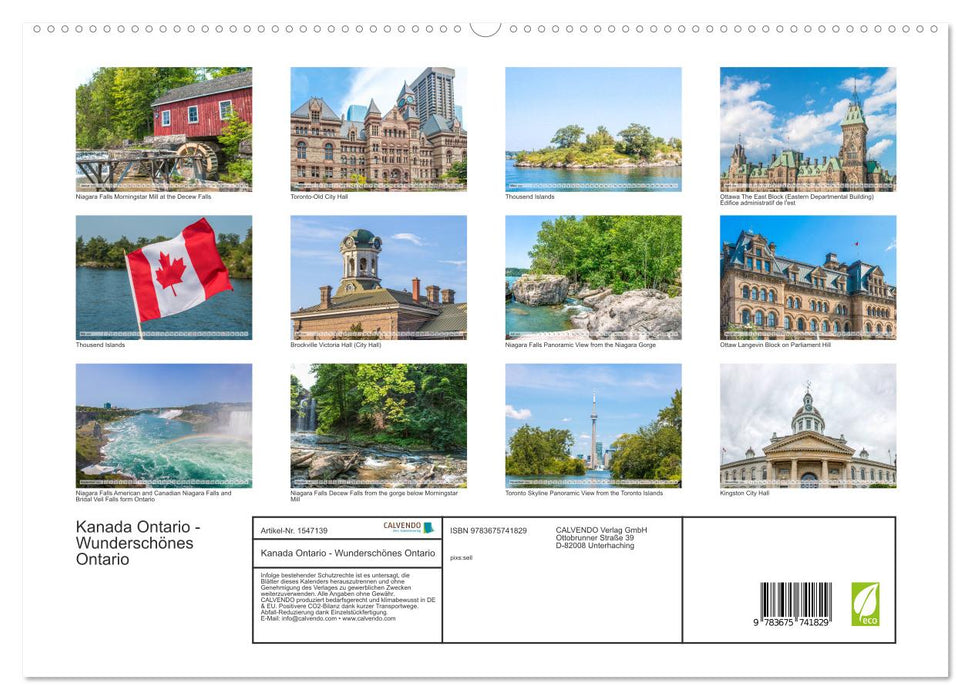 Canada Ontario – Magnifique Ontario (calendrier mural CALVENDO Premium 2024) 