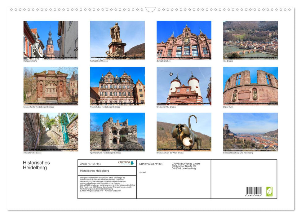 Historisches Heidelberg (CALVENDO Wandkalender 2024)