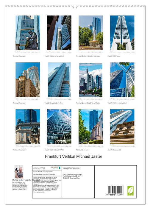 Frankfurt Vertikal Michael Jaster (CALVENDO Premium Wandkalender 2024)