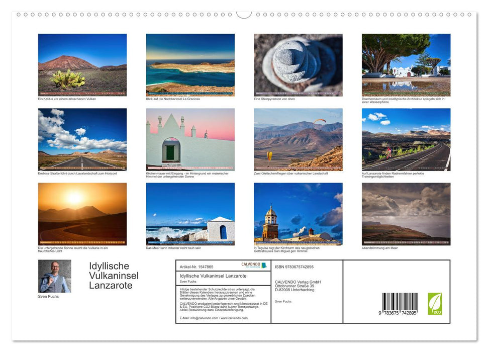 Idyllische Vulkaninsel Lanzarote (CALVENDO Premium Wandkalender 2024)