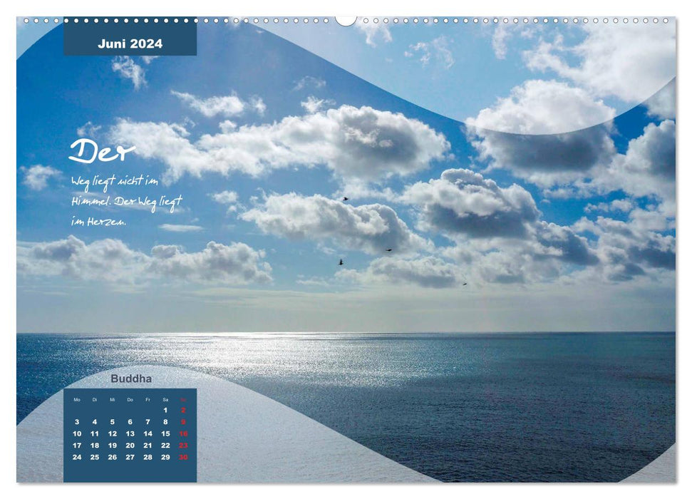 Mittelmeer, Meer, Wellen, Strand, Muscheln, Sand & Zitate (CALVENDO Premium Wandkalender 2024)