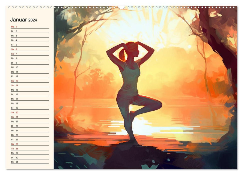 Stille, Stärke und Yoga (CALVENDO Wandkalender 2024)
